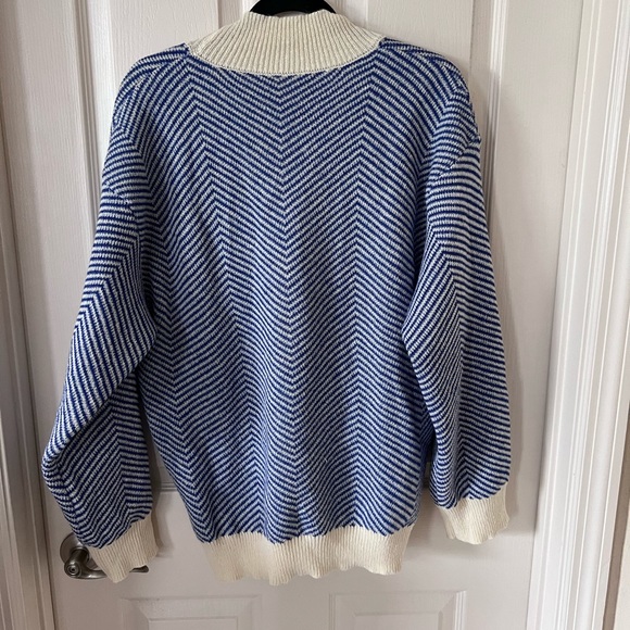 Manfinity Sporsity Men Contrast Trim Chevron Pattern Drop Shoulder Cardigan Xl - Picture 4 of 4